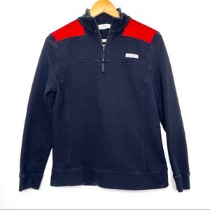 Vineyard Vines Women’s Shep Black & Red Half Zip Sweater